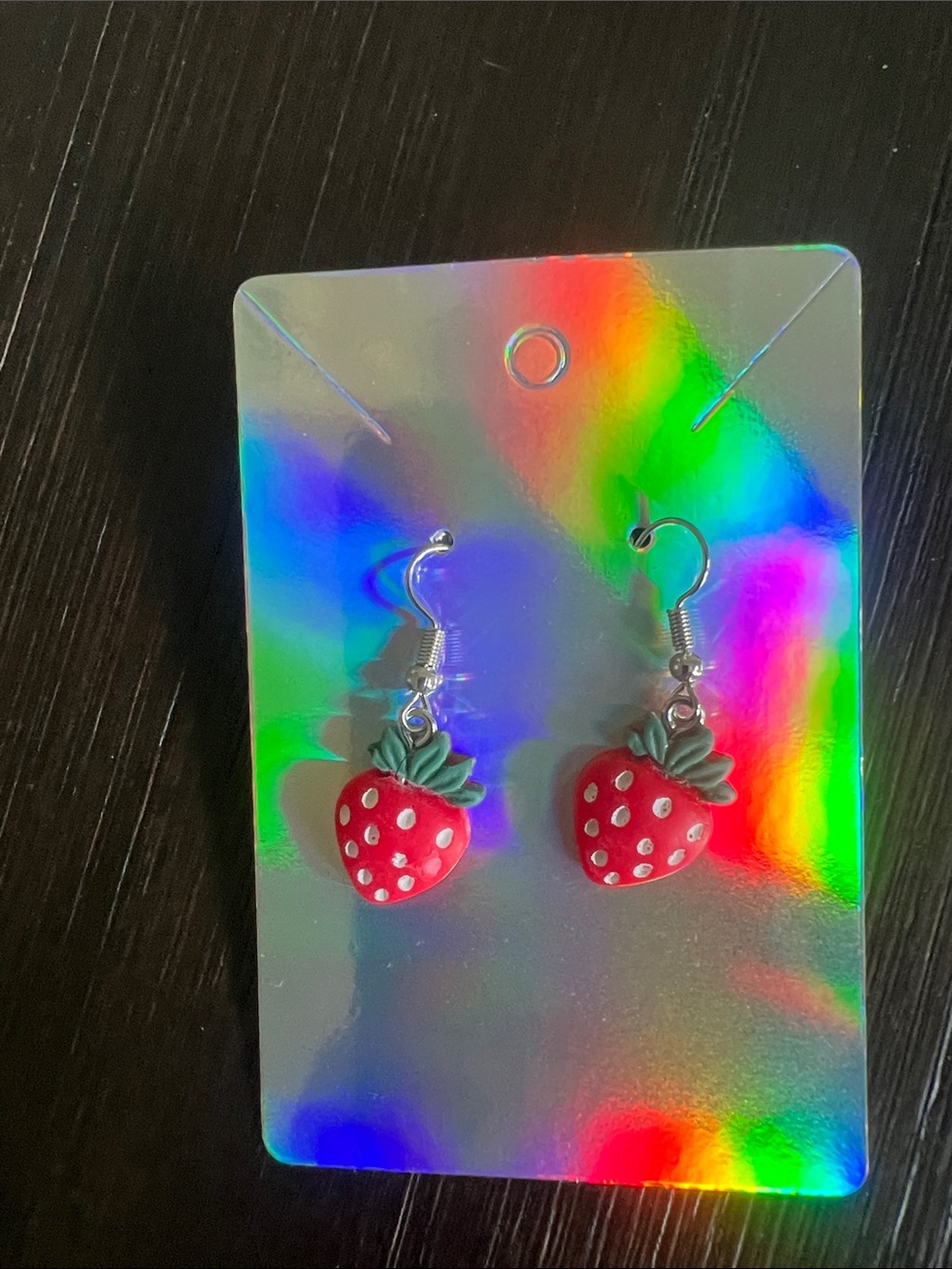 Kids Strawberry Dangle Earrings - Red